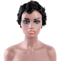 Modern Show Short Mommy Curly Hair Wig Finger Wave Human Hair Wear Go Wigs Guleless Remi Pixie Cut Wig Pre Plucked 150% Density On Sale