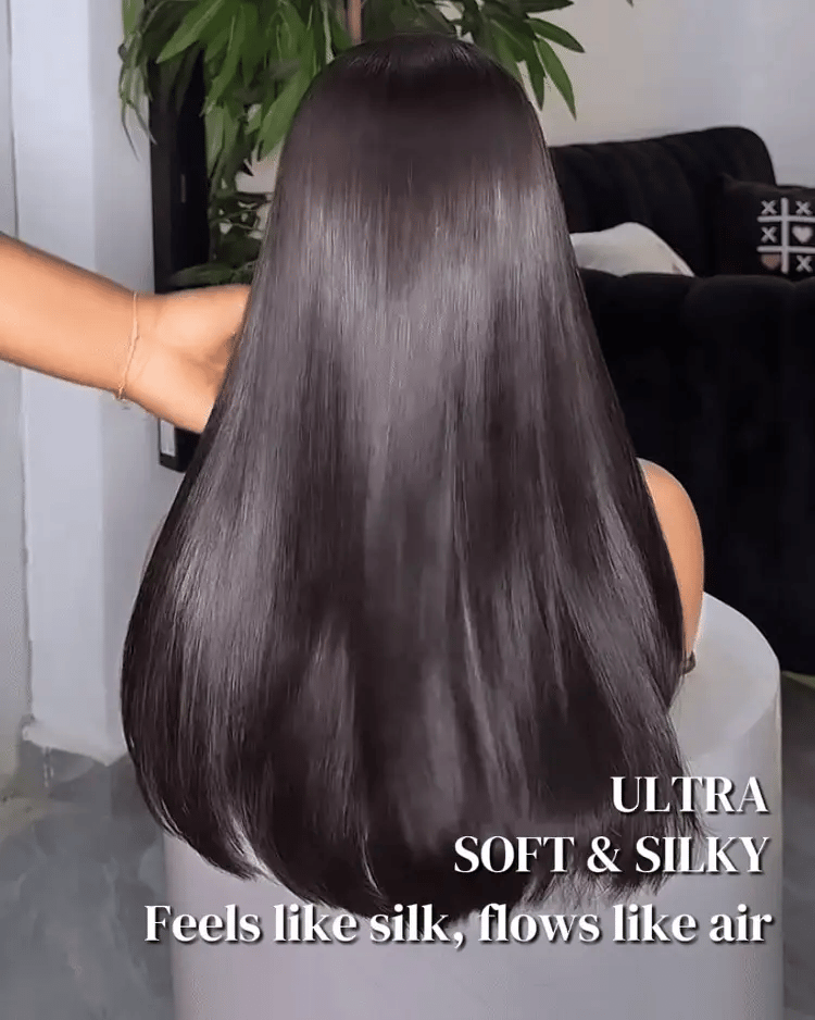 Yaki Straight 13x4/6x5 Glueless Lace Wig Pre-cut Lace Put On and Go Natural Black Beginner Friendly 150% Density