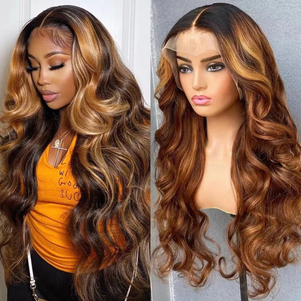 Blonde Highlighted Wig Body Wave Glueless Human Hair Wigs 13x4 HD Lace Front Wigs 180% Density with Pre Plucked
