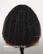 [3 In 1 Half Wig] Burmese Curly Glueless Half Wig With Elastic Drawstring Endless Natural Black Protective Styles