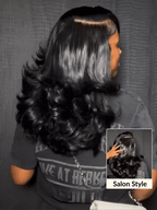 Pre Styled Efortless Chic Layer 7x5 Pre Cut Lace Frontal Wig 200% Density Face Framing Peacock Curls Glueless Ready To Wear Wig