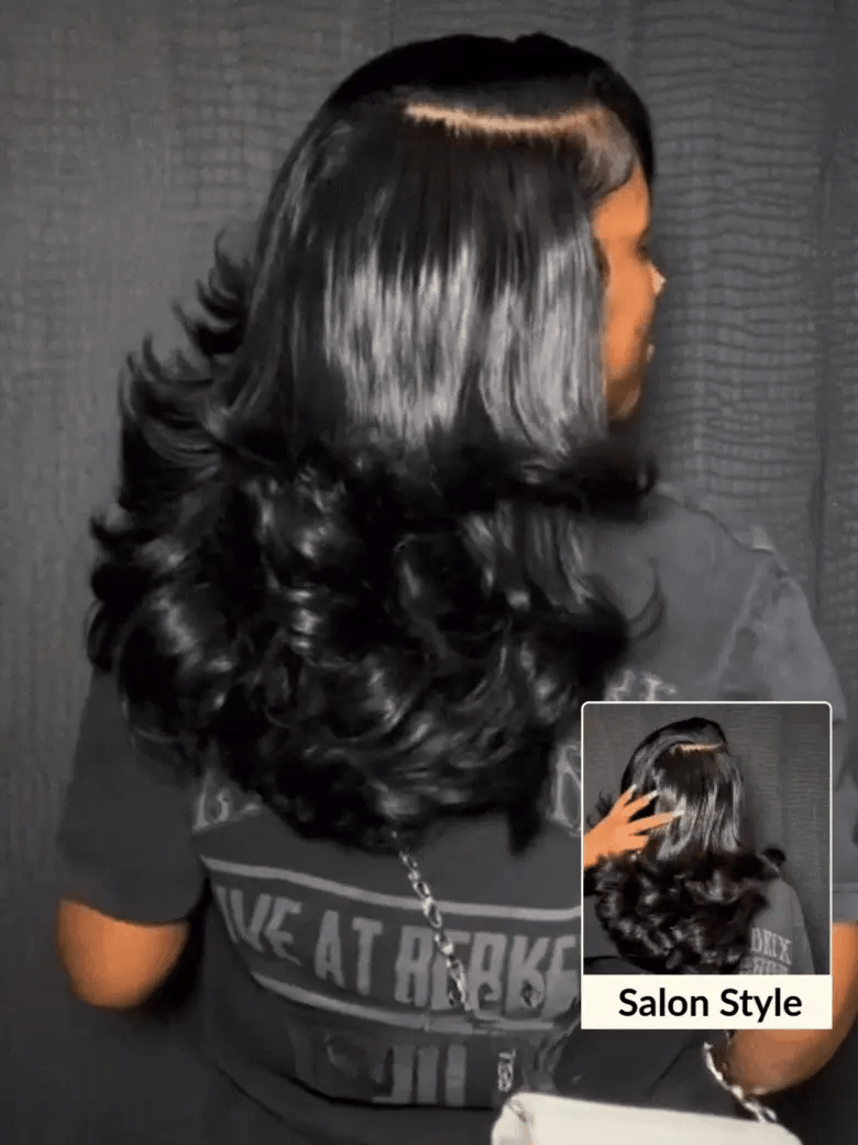 Pre Styled Efortless Chic Layer 7x5 Pre Cut Lace Frontal Wig 200% Density Face Framing Peacock Curls Glueless Ready To Wear Wig