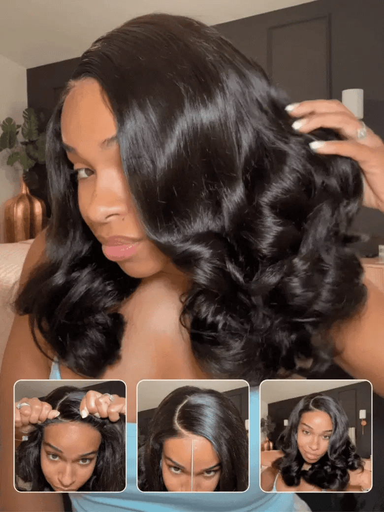Pre Styled Efortless Chic Layer 7x5 Pre Cut Lace Frontal Wig 200% Density Face Framing Peacock Curls Glueless Ready To Wear Wig