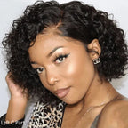 Trendy Short Cut Curly Minimalist Pre-Cut HD Lace Glueless Side Part Frontal Bob Wig  Human Hair 150% Density