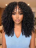 7x5 Bye Bye Knots Kinky Curly Wig Put On and Go Pre Cut Lace Lace Closure Premium Glueless Human Hair Wigs with Drawstring
