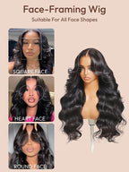 5x5 Glueless Wigs Human Hair Body Wave Lace Front Wigs Put On and Go Glueless Wig with Pre-plucked