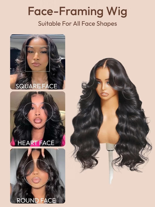 5x5 Glueless Wigs Human Hair Body Wave Lace Front Wigs Put On and Go Glueless Wig with Pre-plucked