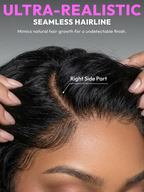 6X4 Glueless Lace "C" Side Part Water Wave Bob Wig 220% Density Drawstring Ready To Wear Short Curly Friendly For Beginners