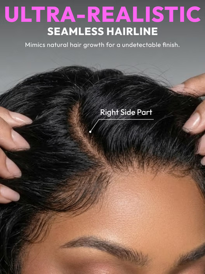 6X4 Glueless Lace "C" Side Part Water Wave Bob Wig 220% Density Drawstring Ready To Wear Short Curly Friendly For Beginners