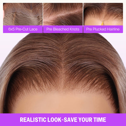 13x6 HD Lace Front Wig Human Hair Invisible Knots Ash Blonde Ombre Silky Straight 12 Inch Short Bob Wigs With Pre-Cut Lace 180% Density Blond Wig