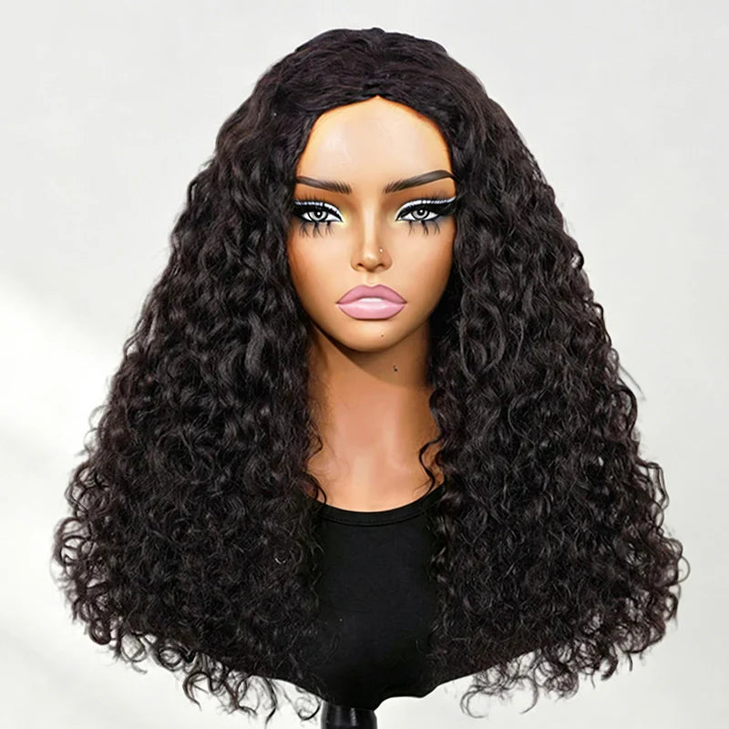 [WEAR GO HALF WIG] boohair New In Beach Curly Half Wig Seamless Flip Over Drawstring Glueless Wig Beginner Friendly