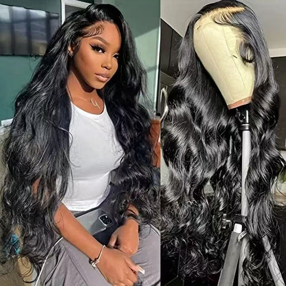 Human Hair Body Wave 13x4 Lace Frontal Glueless Wig Pre Plucked with Baby Hair Brazilian Real Hair Natural Color