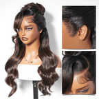 Brown Highlight Peacock Curls 13x4 Full Lace Wig Glueless Pull & Go Pre-Everything Body Wave Loose Wave Wig