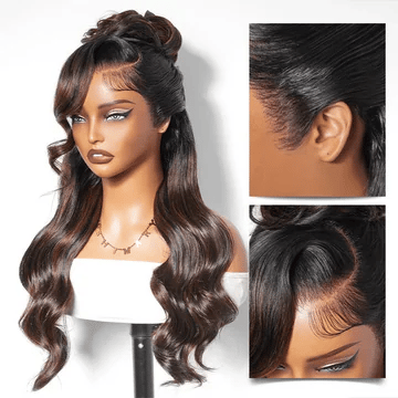 Brown Highlight Peacock Curls 13x4 Full Lace Wig Glueless Pull & Go Pre-Everything Body Wave Loose Wave Wig