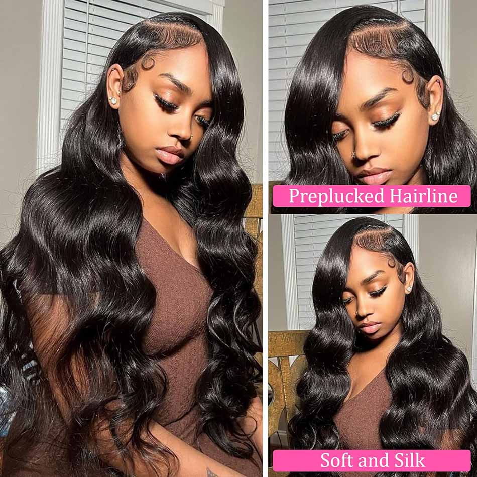 13*4 HD Lace Front Wig Glueless Closure Wig Body Wave 180% Density Human Hair Wigs with Baby Hair
