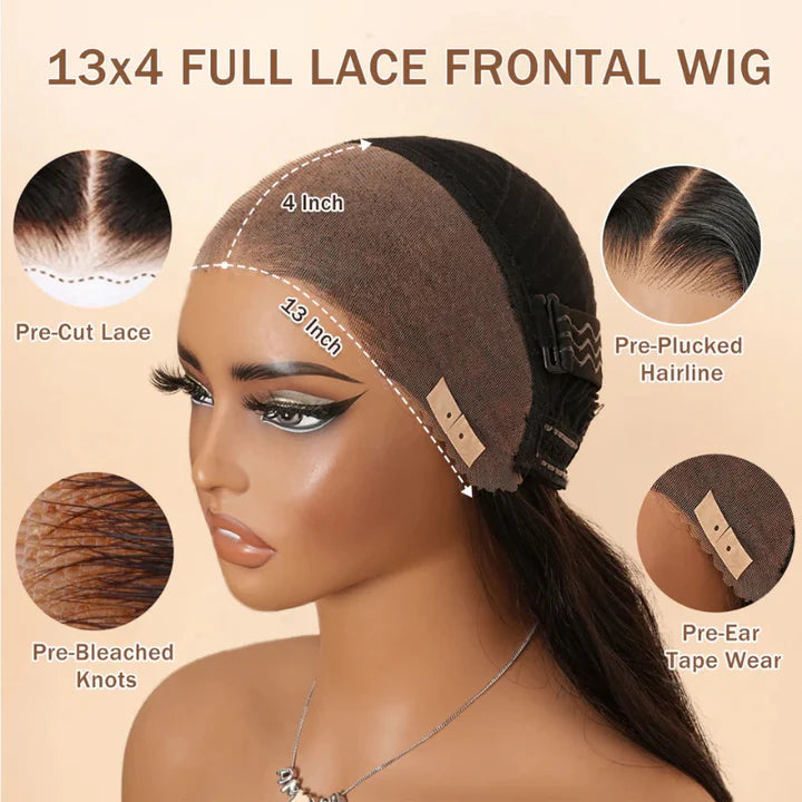 7x5 Pre Cut Honey Blonde Highlights Sun-kissed Hair Shoulder-length Glueless Curly Bob Wig Put On and Go 180% Density