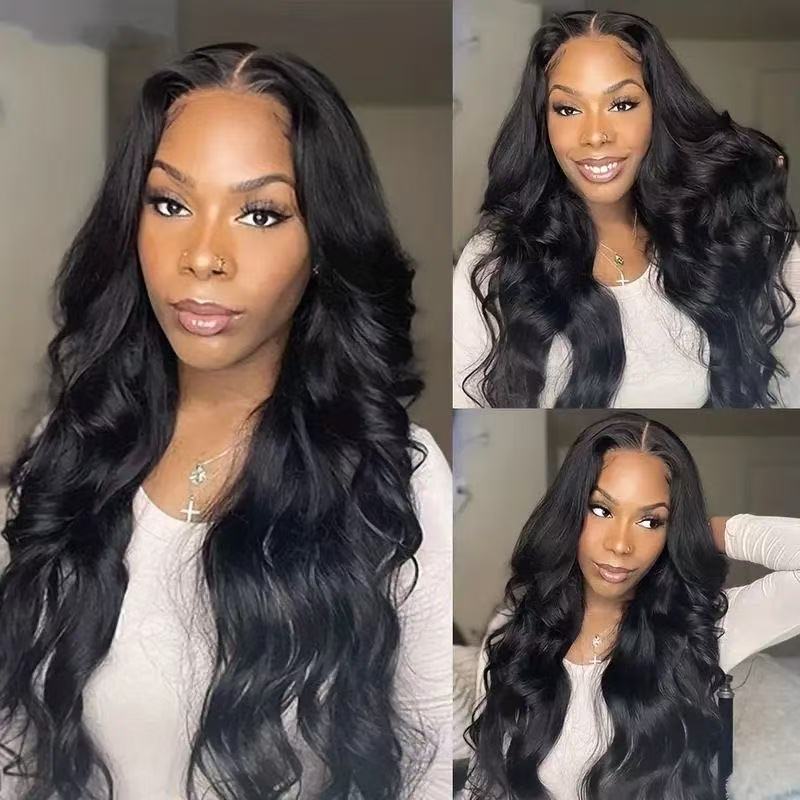 Human Hair Body Wave 13x4 Lace Frontal Glueless Wig Pre Plucked with Baby Hair Brazilian Real Hair Natural Color