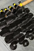Body Wave Bulk Human Hair Bundles For Boho Braiding Natural Black