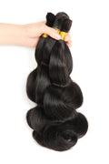 Body Wave Bulk Human Hair Bundles For Boho Braiding Natural Black