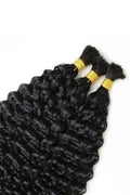 Human Boho Braiding Hair Deep Wave Double Drawn Spanish Curly Bulk Hair Extensions