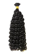Human Boho Braiding Hair Deep Wave Double Drawn Spanish Curly Bulk Hair Extensions