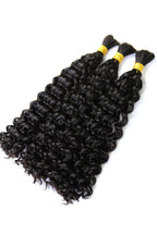 Water Wave Bulk Human Hair For Boho Braiding Natural Black