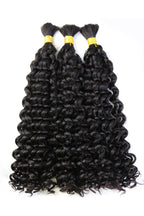 Water Wave Bulk Human Hair For Boho Braiding Natural Black