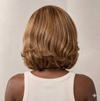 Blonde Highlight Short Layered Bob Wig Wear Go Glueless 13x4 Lace Front Pre-Cut Human Hair Wig
