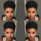 Pixie Cut Wigs Human Hair Wig For Black Women Short Afro Curly Machine Made Wigs Natural Lookings