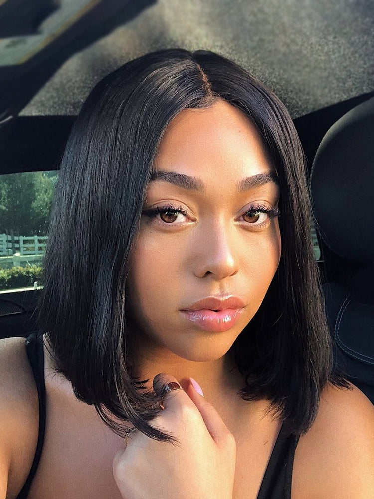 7x5 Glueless Lace Natural Black Yaki Straight Hair Pre Layered Short Bob Bleached Knots Drawstring Wig Beginner Friendly