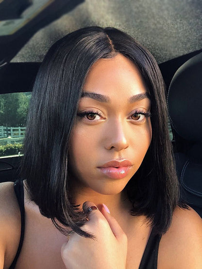 7x5 Glueless Lace Natural Black Yaki Straight Hair Pre Layered Short Bob Bleached Knots Drawstring Wig Beginner Friendly