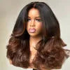 PreCut 13x6 HD Lace Ombre Brown Dark Roots Wear Go Glueless Wave Wig Body Wave Hair
