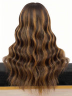 13x6 Ombre Blonde Highlight Brown Body Wave HD Lace Closure Wig 180% Density Wear Go Human Hair