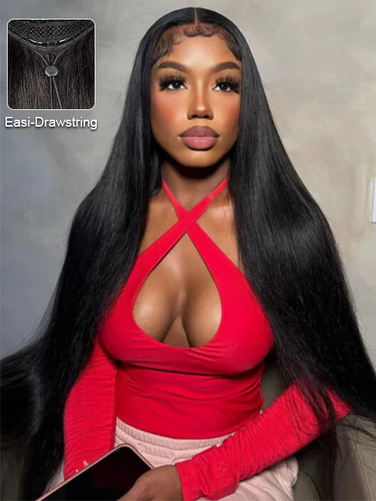 Luxury Custom Straight Wigs Transparent Lace Glueless 100% Human Hair Lace Front Wigs Natural Black