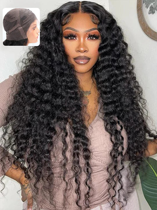 13x4 Pre Everything Crimps Curl Crimped Deep Waves High-volume Look Lace Frontal Wig 150% Density Beginner Friendly