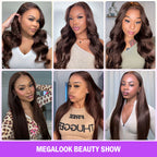 Chocolate Brown 7X5 Lace Glueless Body Wave Wigs Layered Cut Face Framing Wear Go Wig Human Hair Wig