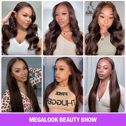 Chocolate Brown 7X5 Lace Glueless Body Wave Wigs Layered Cut Face Framing Wear Go Wig Human Hair Wig