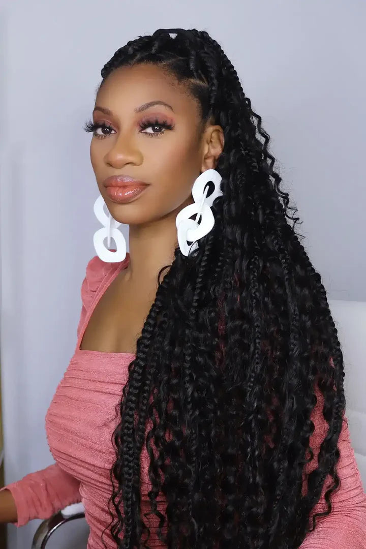 Water Wave Bulk Human Hair For Boho Braiding Natural Black