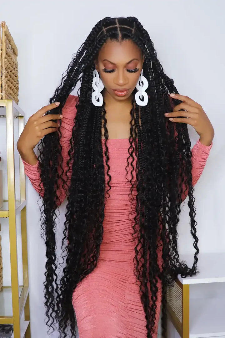 Water Wave Bulk Human Hair For Boho Braiding Natural Black