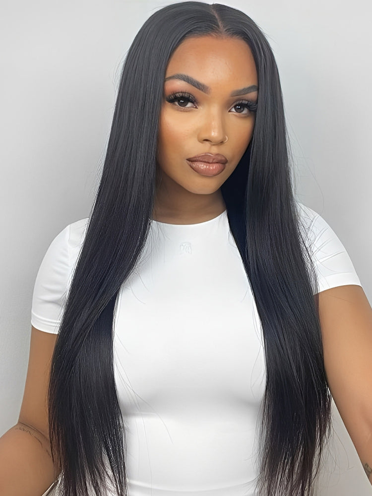 Super Natural Hairline Glueless Wig Silky Straight 13x4 Frontal Lace Ready To Go Human Hair Pre-Cut Lace