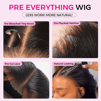 Wear Go Wig Body Wave Hair 13×4 Glueless 13×6 HD Lace Front Wig 180% Density Human Hair Pre Plucked
