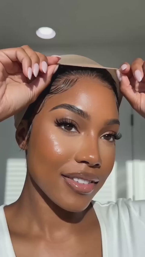 6X4 Glueless Lace "C" Side Part Water Wave Bob Wig 220% Density Drawstring Ready To Wear Short Curly Friendly For Beginners