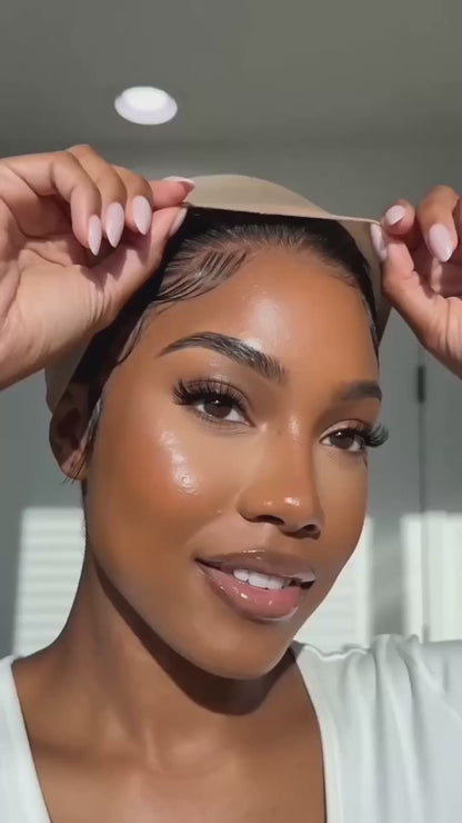 6X4 Glueless Lace "C" Side Part Water Wave Bob Wig 220% Density Drawstring Ready To Wear Short Curly Friendly For Beginners
