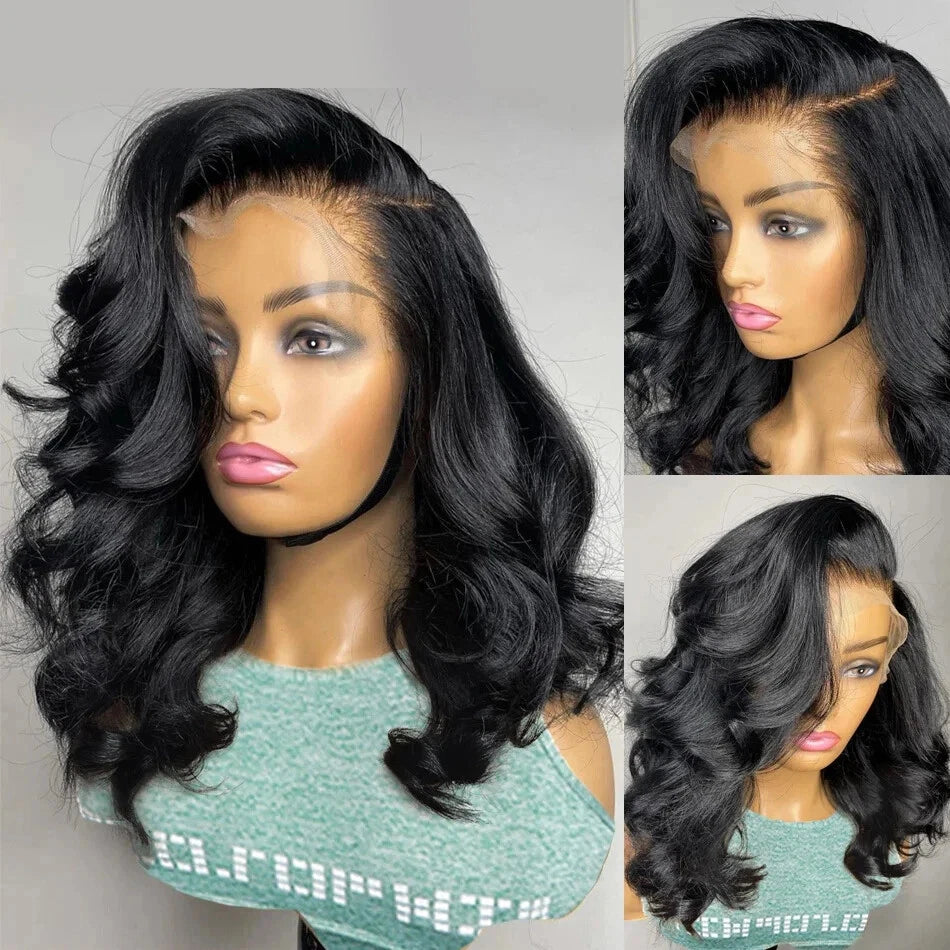Body Wave 13x4 Lace Frontal Bob Wig Human Hair Remy Short Glueless Pre Cut Lace Wig
