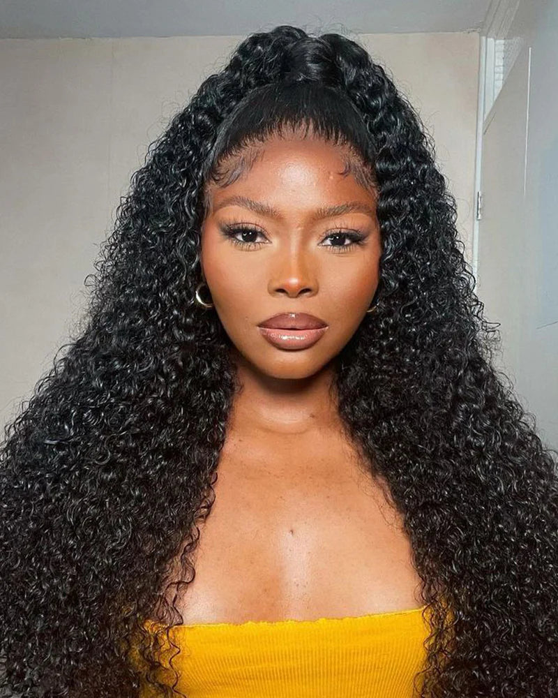 [3 In 1 Half Wig] Burmese Curly Glueless Half Wig With Elastic Drawstring Endless Natural Black Protective Styles