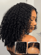 7x5 Bye Bye Knots Kinky Curly Wig Put On and Go Pre Cut Lace Lace Closure Premium Glueless Human Hair Wigs with Drawstring