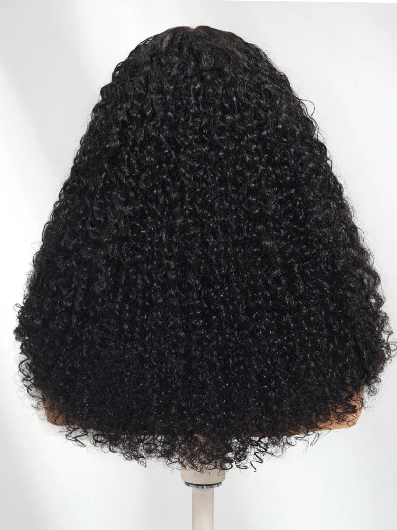 7x5 Bye Bye Knots Kinky Curly Wig Put On and Go Pre Cut Lace Lace Closure Premium Glueless Human Hair Wigs with Drawstring