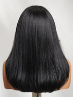 Elegant 7x5 Pre Cut Side-Part Yaki Straight Lace Part Glueless Drawstring Wig With Blowout Face-framing Feathered Layers Ready to Go Beginner Friendly