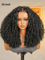 7x5 Bye Bye Knots Kinky Curly Wig Put On and Go Pre Cut Lace Lace Closure Premium Glueless Human Hair Wigs with Drawstring