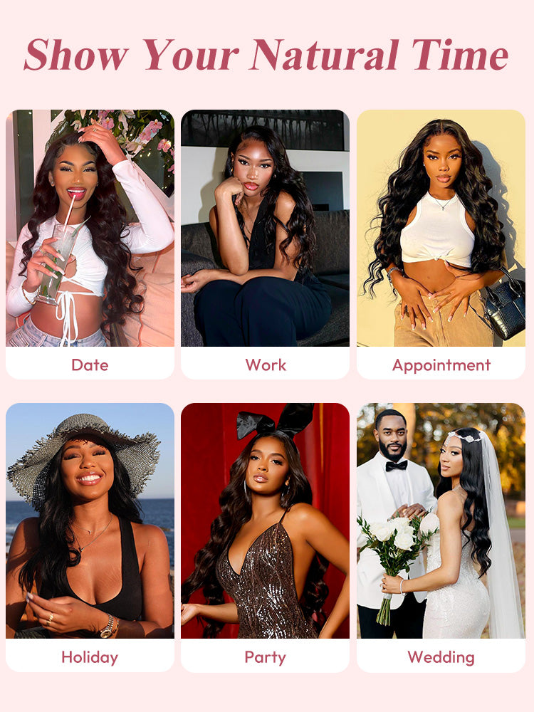 Wear Go Wig Body Wave Hair 13×4 Glueless 13×6 HD Lace Front Wig 180% Density Human Hair Pre Plucked